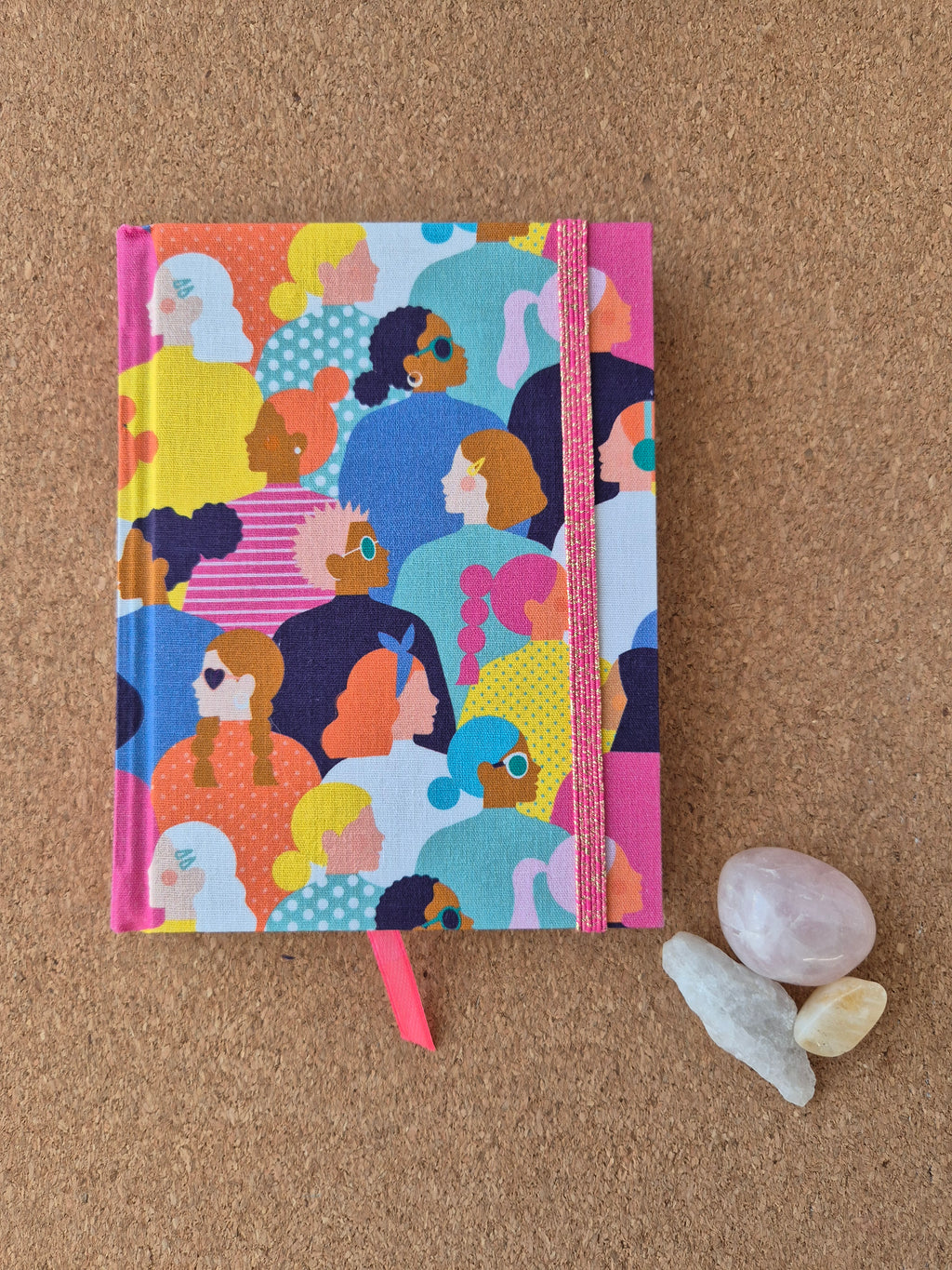 Libreta clásica pequeña / Mujeres (elástico rosado)