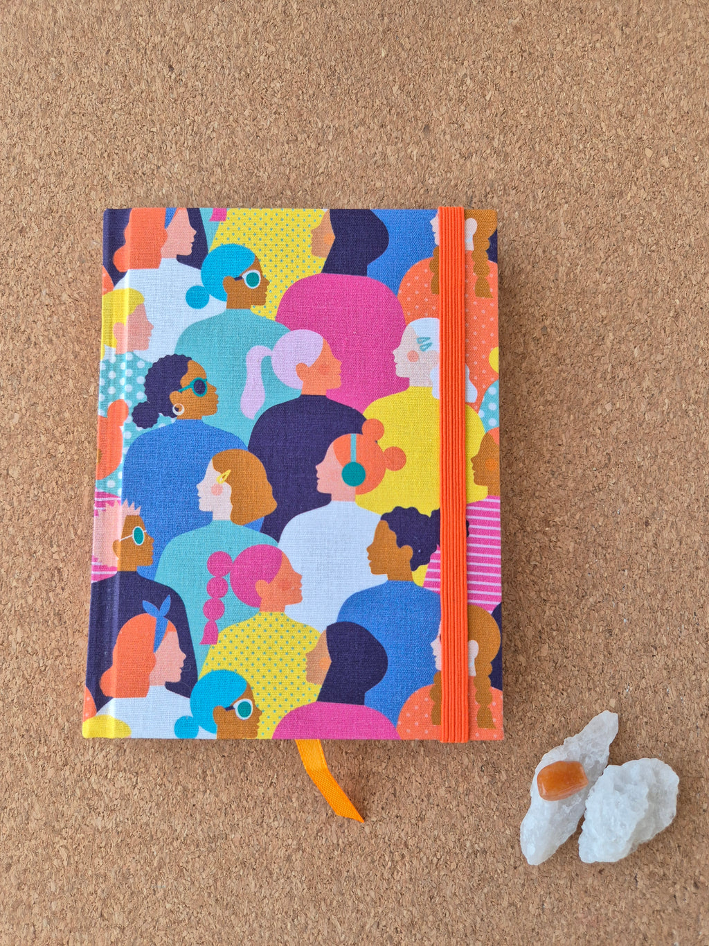 Libreta clásica pequeña / Mujeres (elástico naranjo)