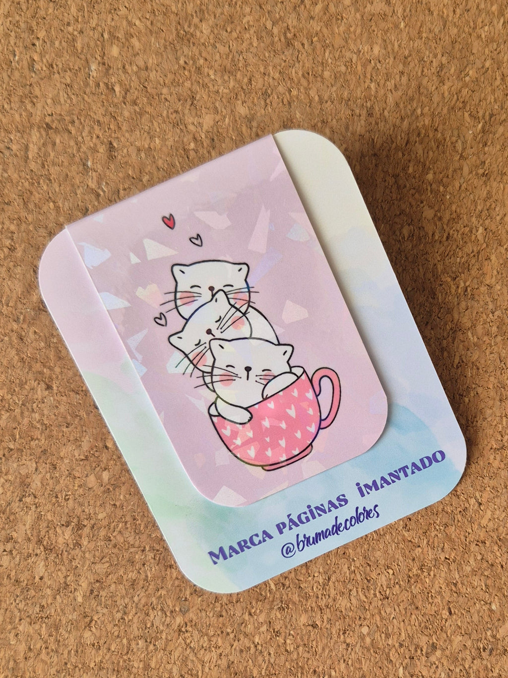 Marcapáginas imantado / Gatito en taza