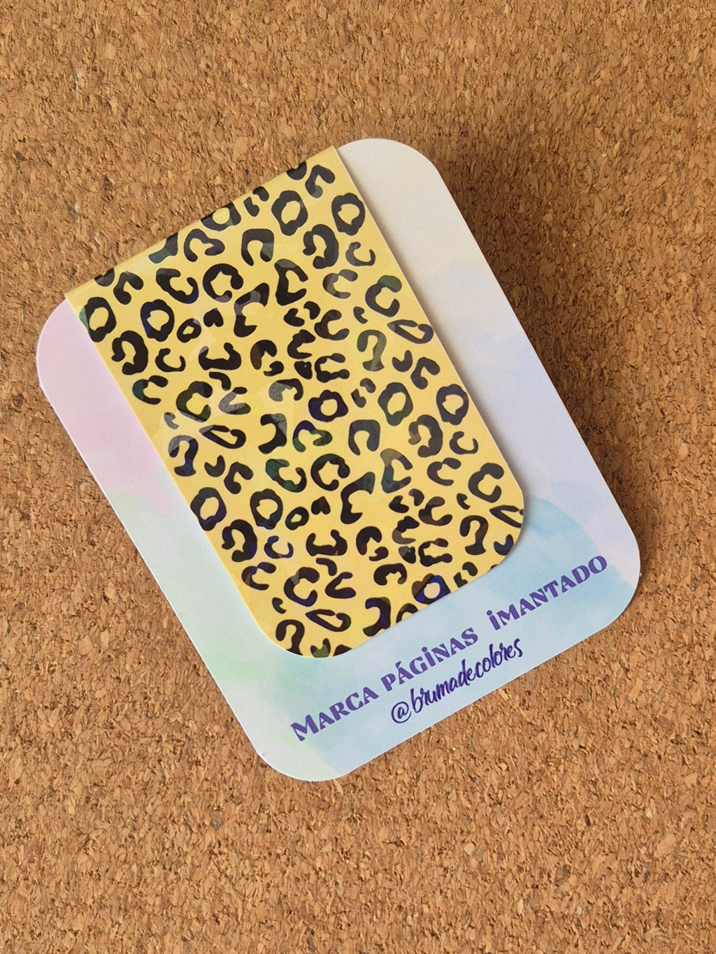 Marcapáginas imantado / Animal print amarillo