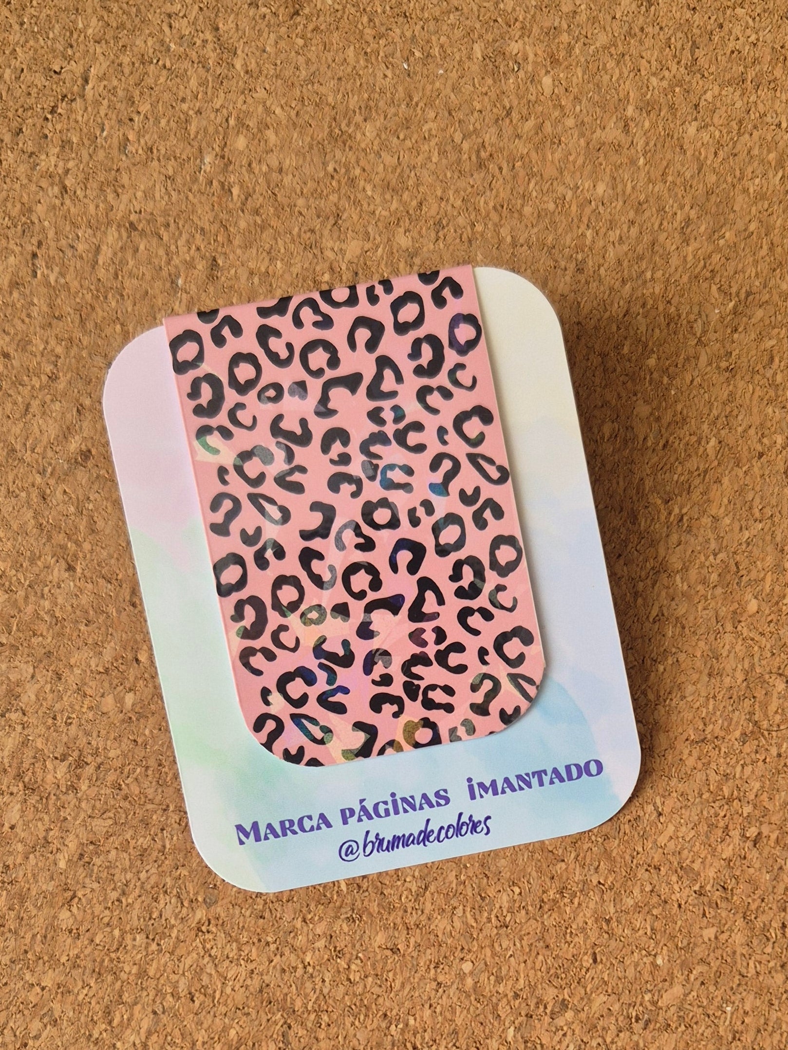 Marcapáginas imantado / Animal print rosa