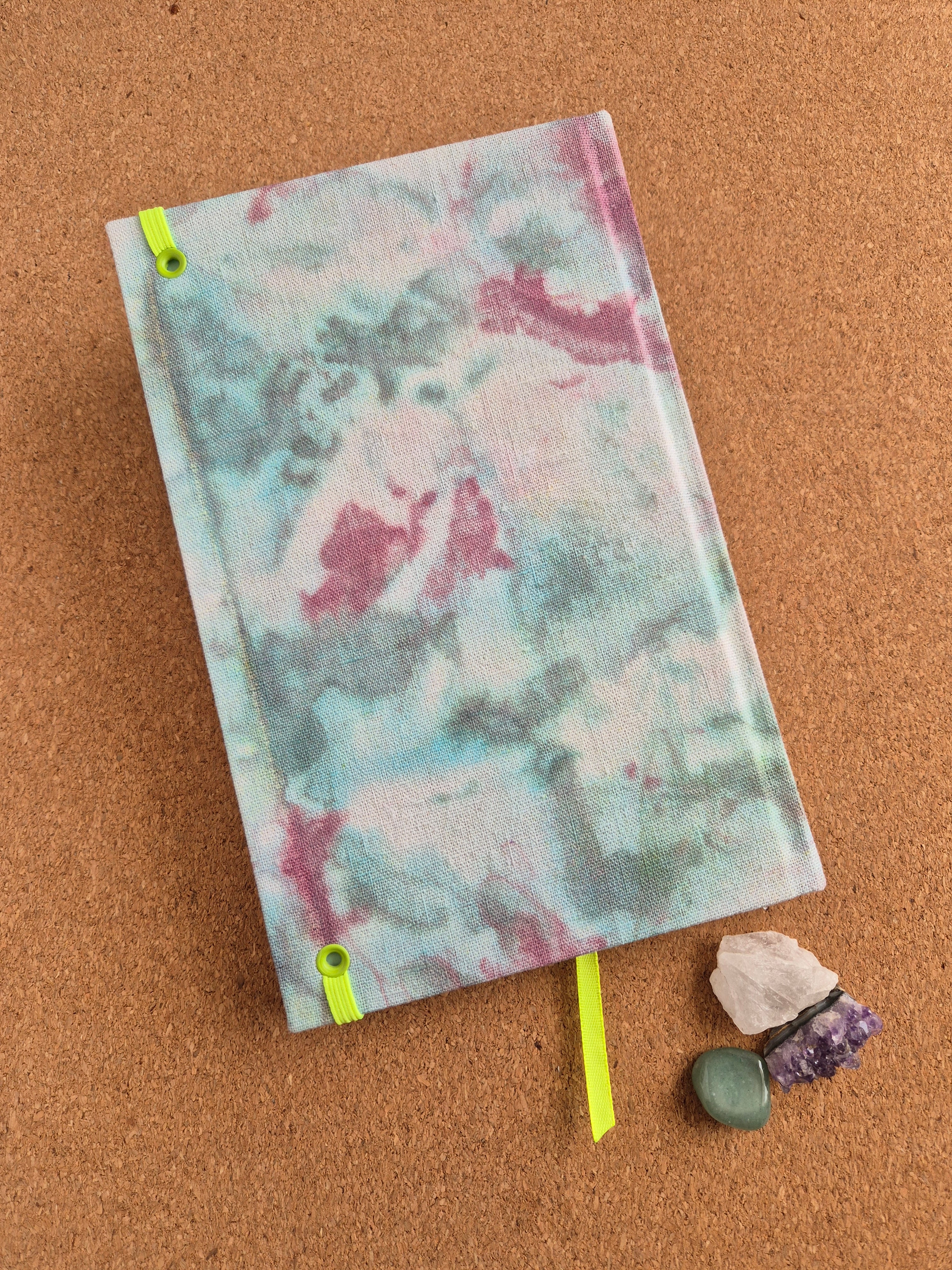 Libreta clásica Mediana / Teñido a mano Turquesa violeta 1