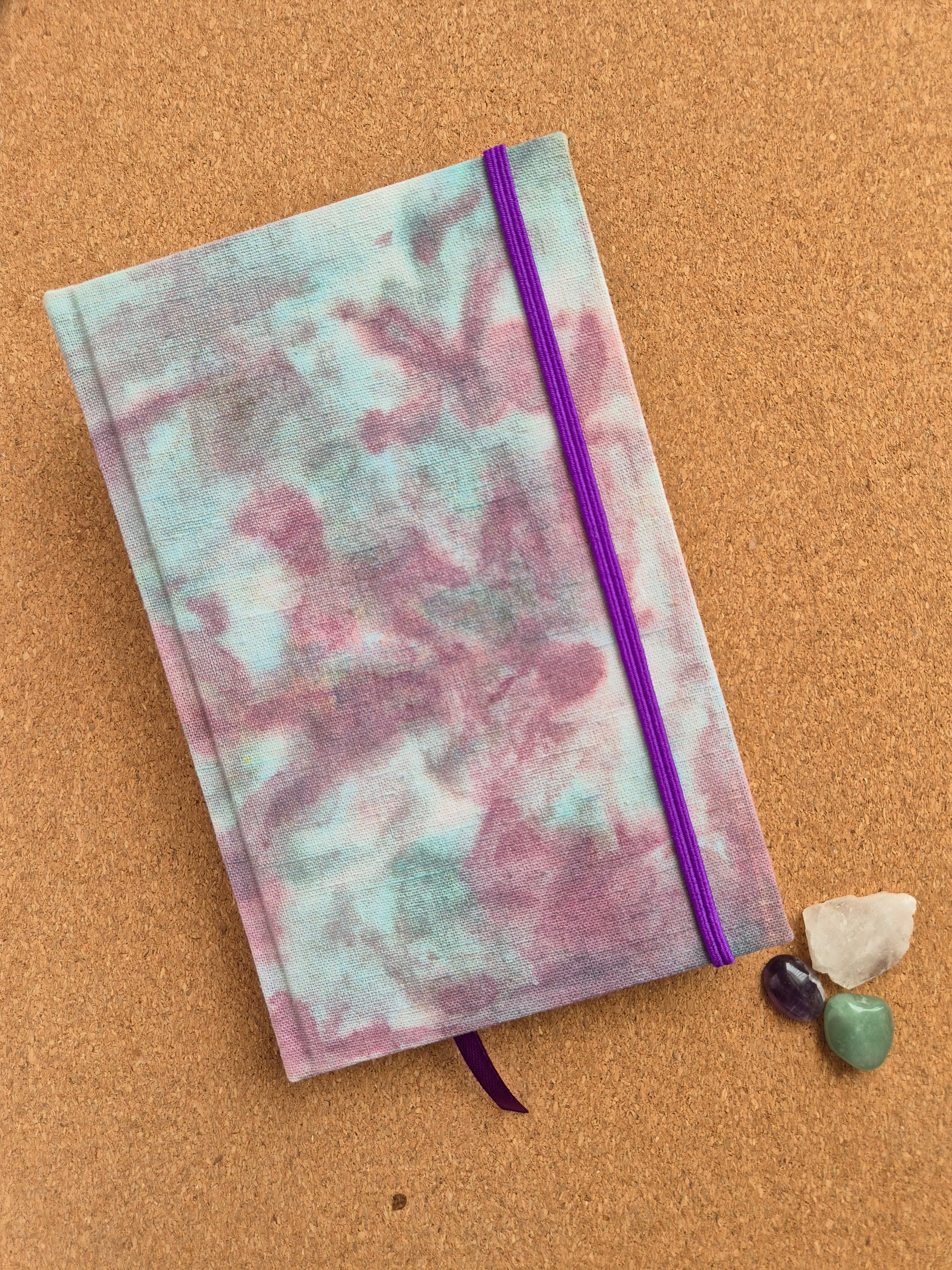 Libreta clásica Mediana / Teñido a mano Turquesa violeta 3